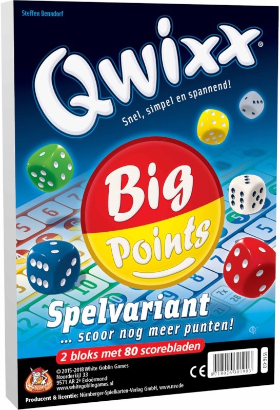 ziekte Afrika Premisse Qwixx - Big Points Scoreblok - kopen bij Spellenrijk.nl