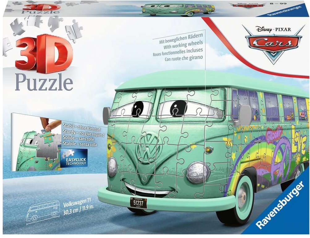 Bij wet omringen van nu af aan 3D Puzzel - VW T1 Pixar Cars (162 stukjes) - kopen bij Spellenrijk.nl
