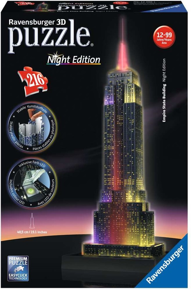 Toevallig Brandewijn voorstel 3D Puzzel - Empire State Building - Night Edition (216 stukjes) - kopen bij  Spellenrijk.nl