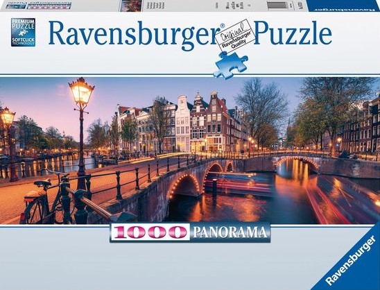 Avond in Amsterdam Panorama Puzzel (1000 stukjes) kopen bij Spellenrijk.nl